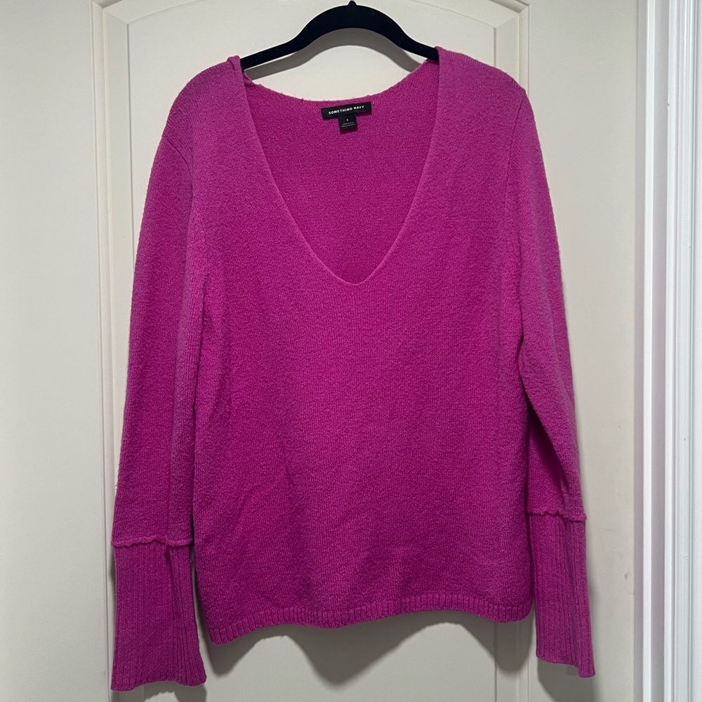 Something Navy Pink Sweater Size Small